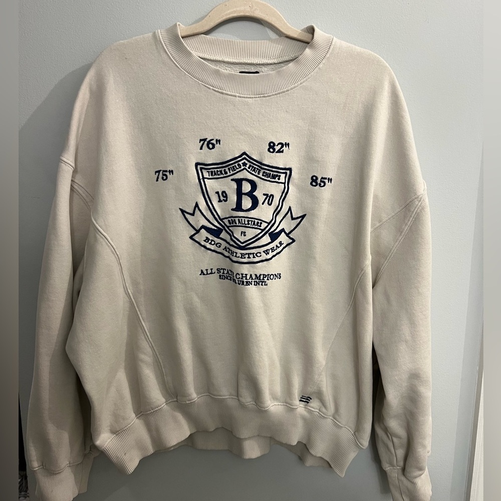 Urban outfitters crop embroidered crewneck